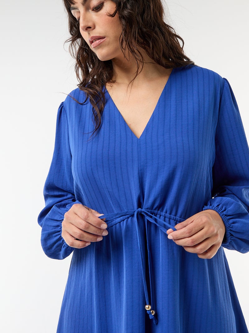 Robe de cérémonie à manches longues Bleu - Kiabi