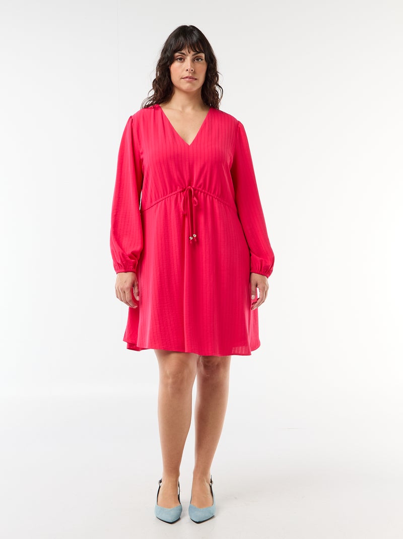 Robe de cérémonie à manches longues Rose - Kiabi