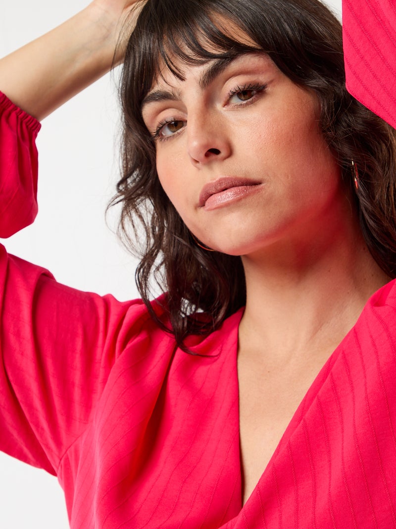 Robe de cérémonie à manches longues Rose - Kiabi