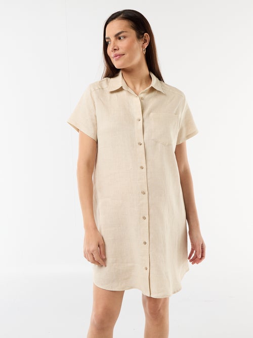 Robe de maternité en lin - Kiabi