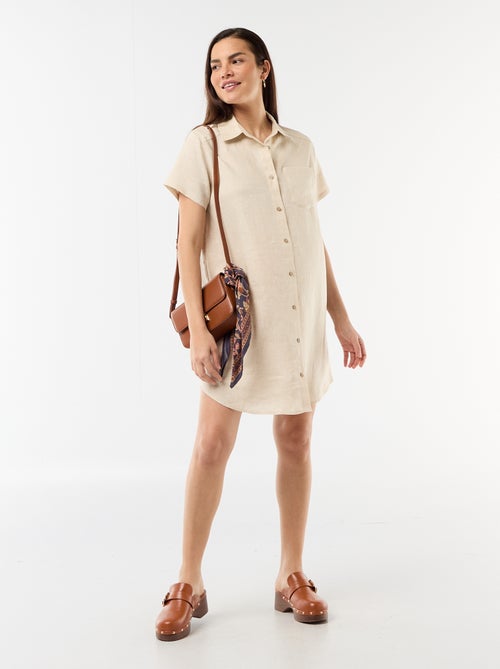 Robe de maternité en lin - Kiabi