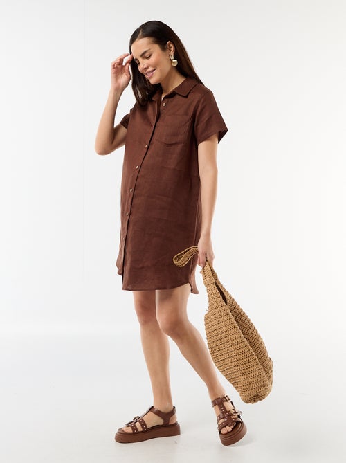 Robe de maternité en lin - Kiabi