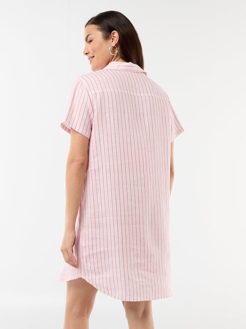 Robe de maternité rayée en lin - Kiabi