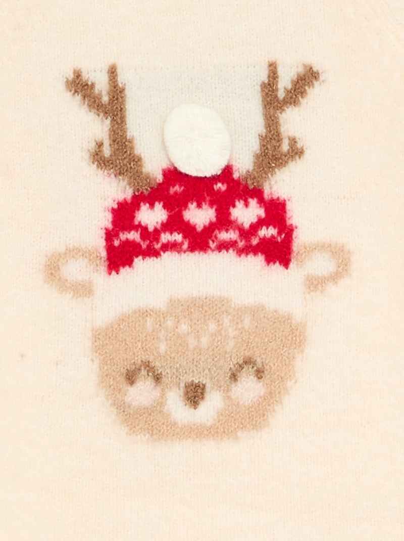 Robe de Noël en maille tricot Blanc - Kiabi