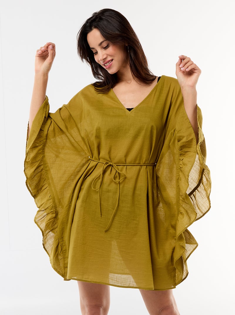Robe de plage  avec emmanchures volantées Vert - Kiabi
