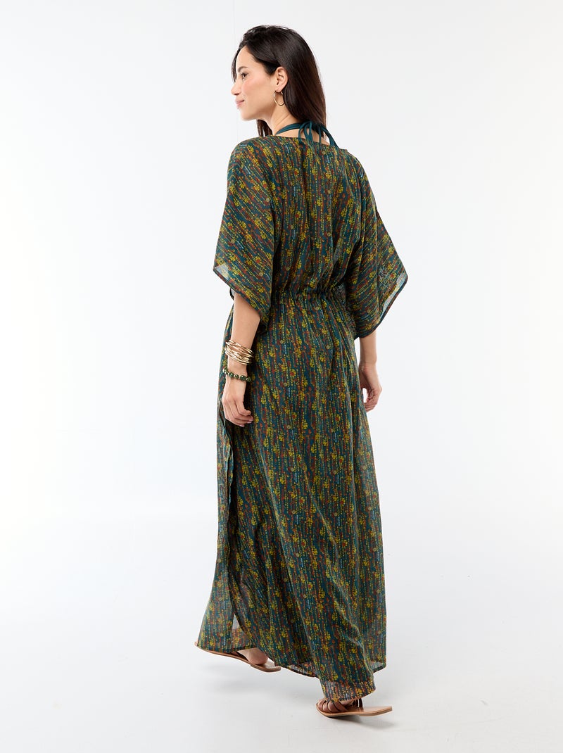 Robe de plage imprimée coupe longue Bleu - Kiabi