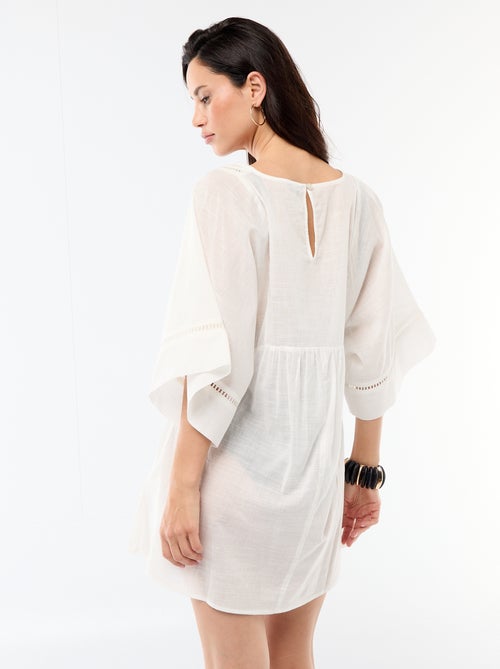 Robe de plage mi-longue unie - Kiabi