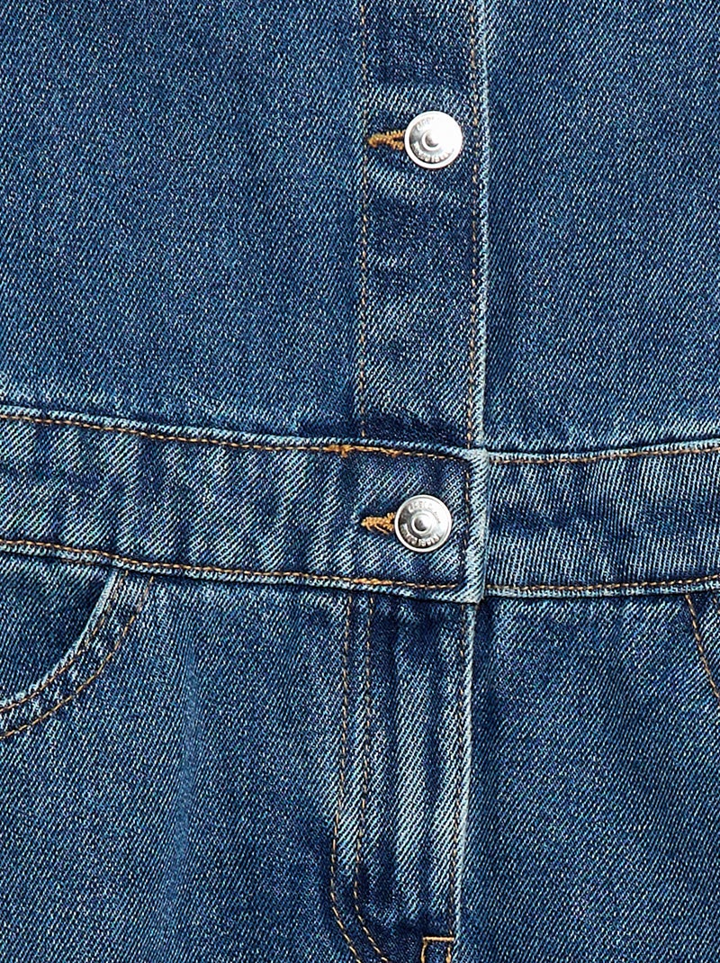 Robe denim avec col chemise Bleu - Kiabi