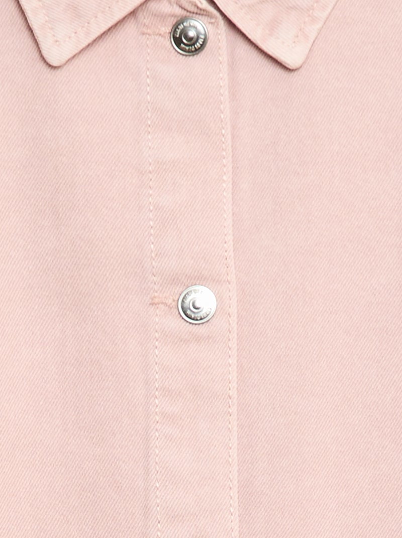 Robe denim avec col chemise Rose - Kiabi