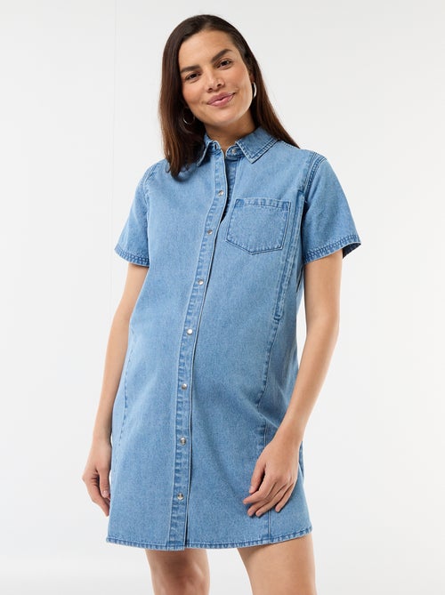 Robe denim d'allaitement coupe chasuble - Kiabi