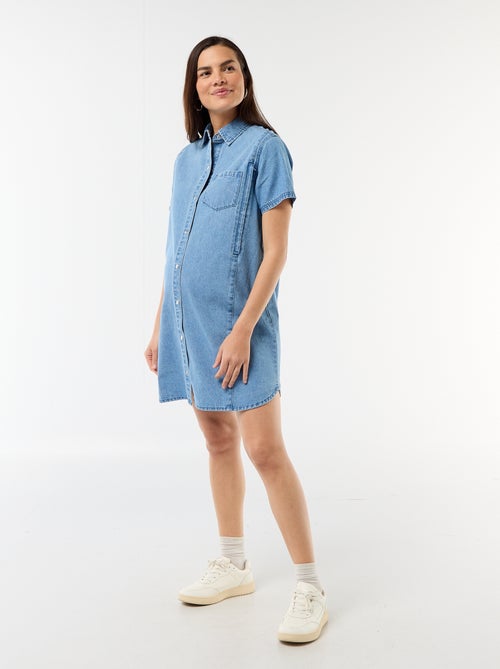 Robe denim d'allaitement coupe chasuble - Kiabi