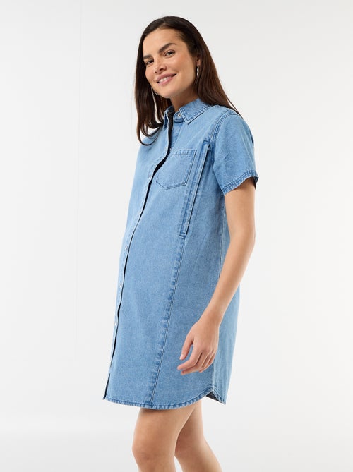 Robe denim d'allaitement coupe chasuble - Kiabi