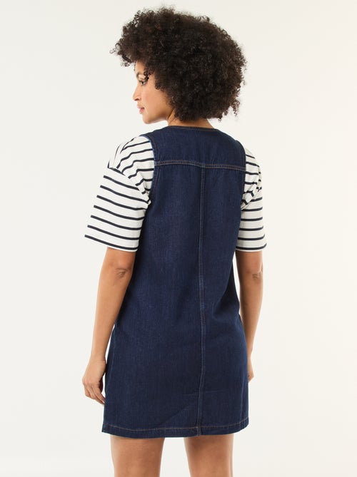 Robe denim sans manches en coton - Kiabi