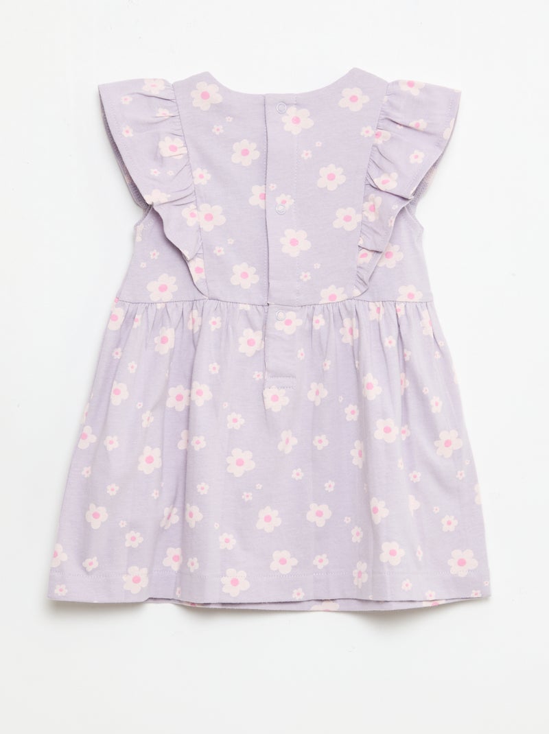 Robe 'Disney' avec volants en coton léger Violet - Kiabi