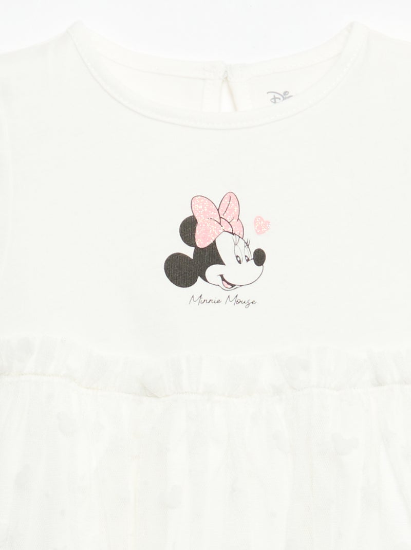 Robe 'Disney' 'Minnie' avec tulle en coton Blanc - Kiabi