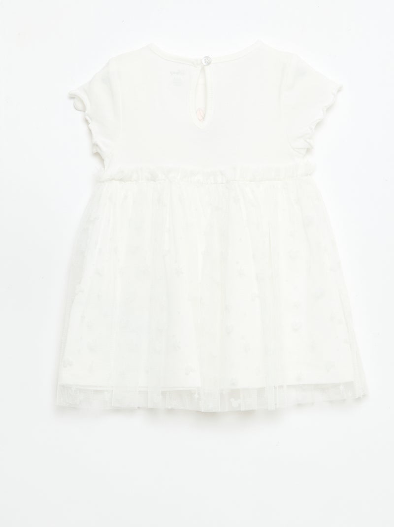 Robe 'Disney' 'Minnie' avec tulle en coton Blanc - Kiabi
