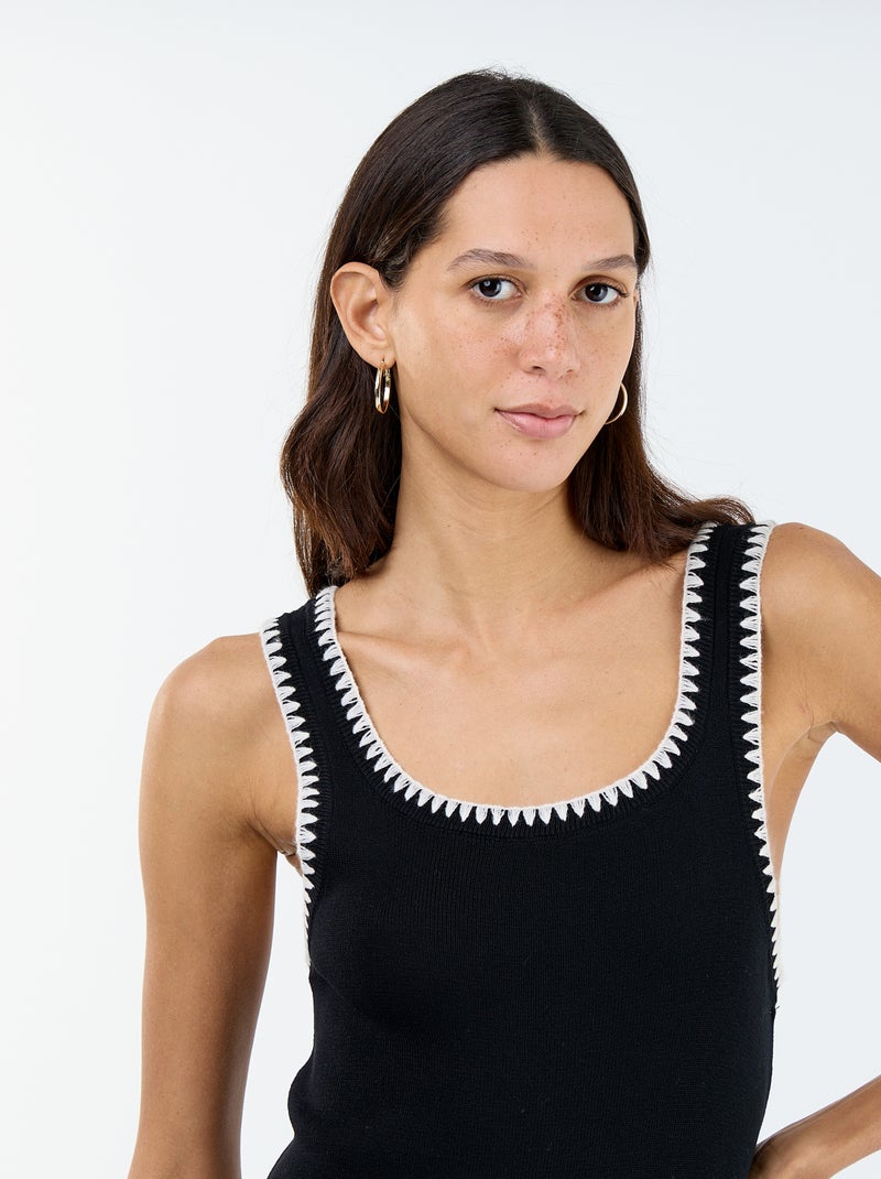 Robe droite en maille tricot Noir - Kiabi