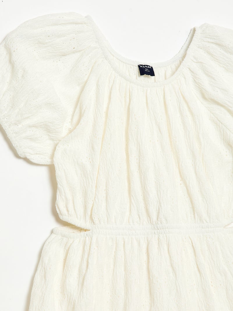 Robe en broderie anglaise Blanc - Kiabi