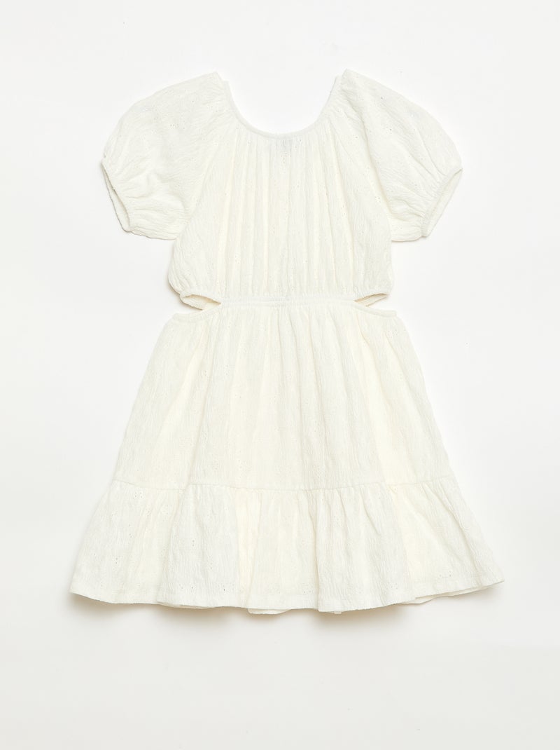 Robe en broderie anglaise Blanc - Kiabi