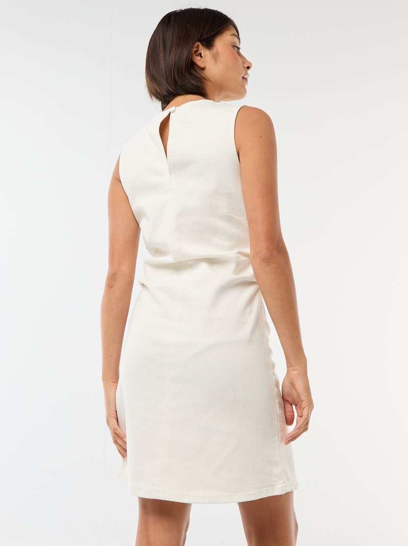 Robe en denim courte sans manches Blanc - Kiabi