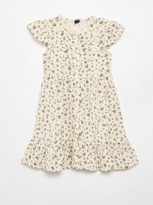 Robe en gaze de coton et imprimée - Kiabi