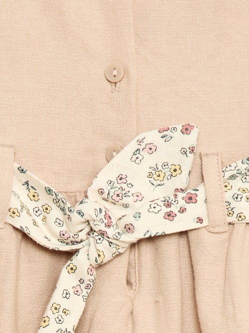 Robe en lin mélangé avec ceinture - Kiabi