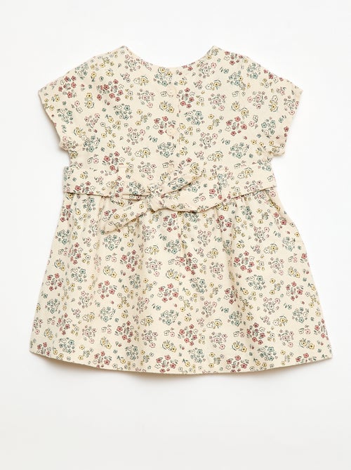 Robe en lin mélangé avec ceinture - Kiabi