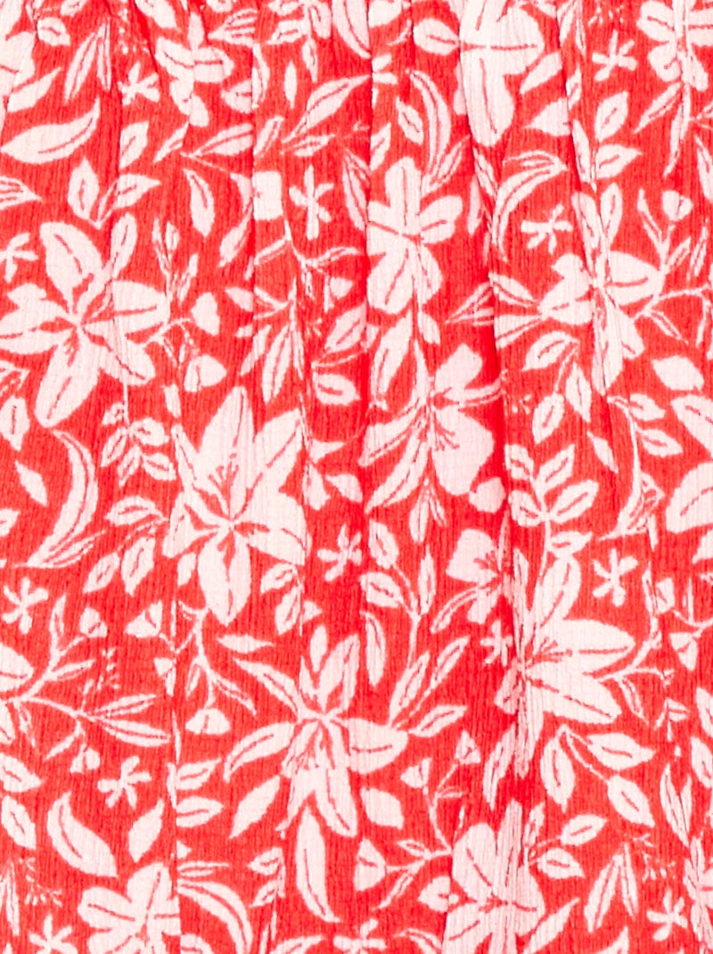 Robe en maille ajourée sur les côtés Rouge - Kiabi