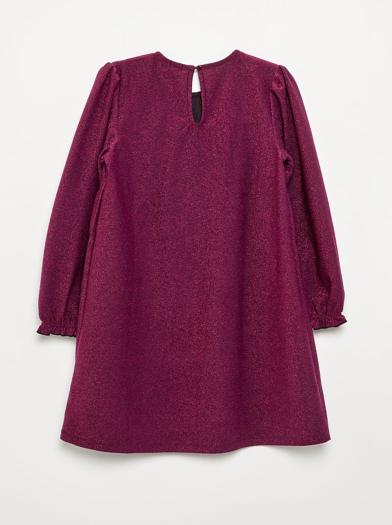 Robe en maille brillante avec noeuds fantaisie Rouge - Kiabi