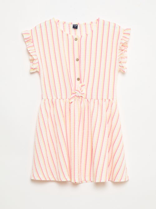 Robe en maille gaufrée boutonnée sur le devant - Kiabi