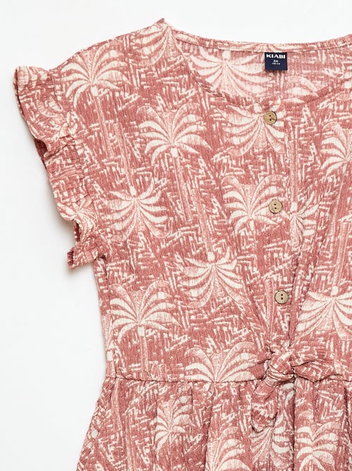 Robe en maille gaufrée boutonnée sur le devant - Kiabi