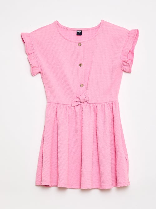 Robe en maille gaufrée boutonnée sur le devant - Kiabi