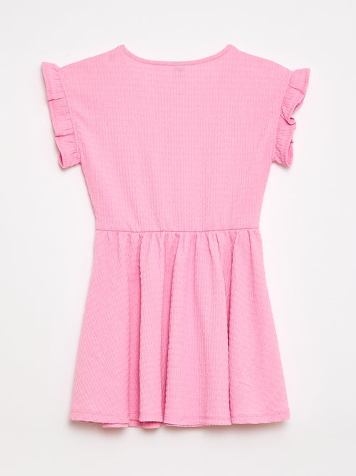 Robe en maille gaufrée boutonnée sur le devant - Kiabi