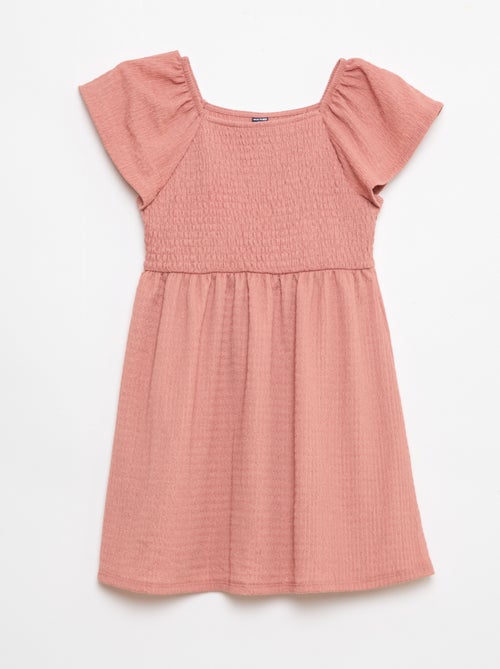 Robe en maille gaufrée uni - Kiabi