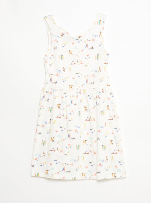 Robe en maille légère fine bretelles all-over en coton - Kiabi