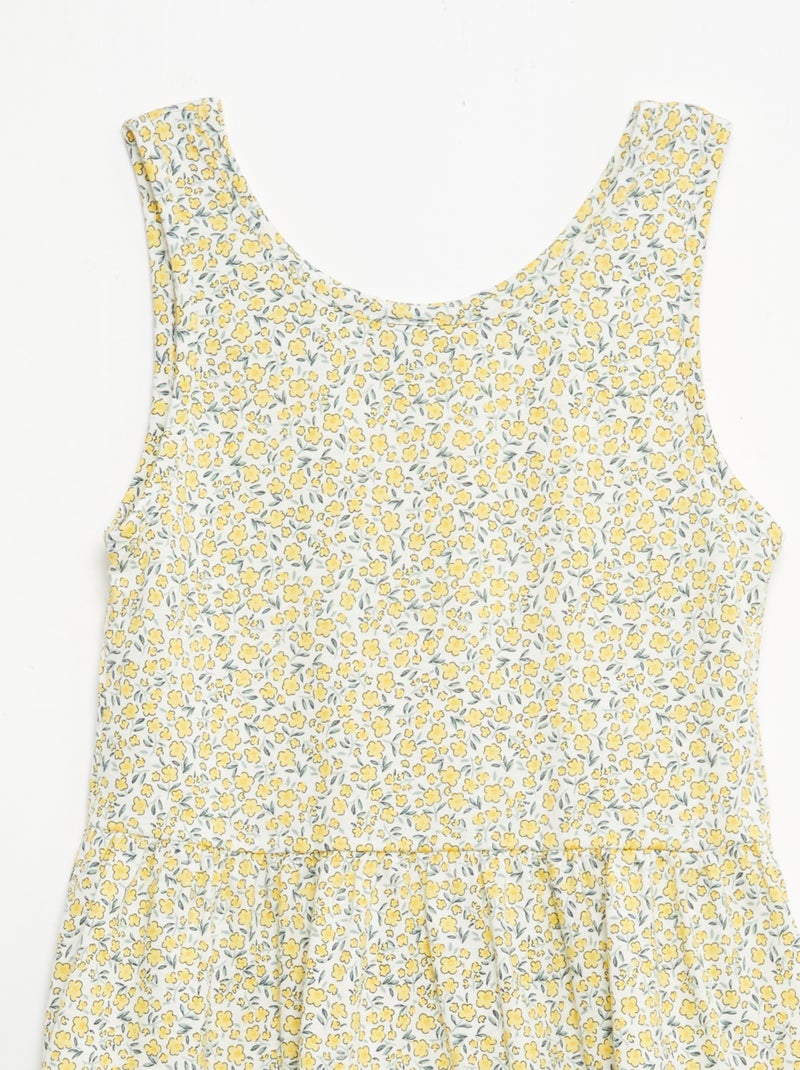 Robe en maille légère fine bretelles all-over en coton Jaune - Kiabi