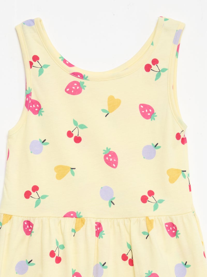 Robe en maille légère fine bretelles all-over en coton Jaune - Kiabi