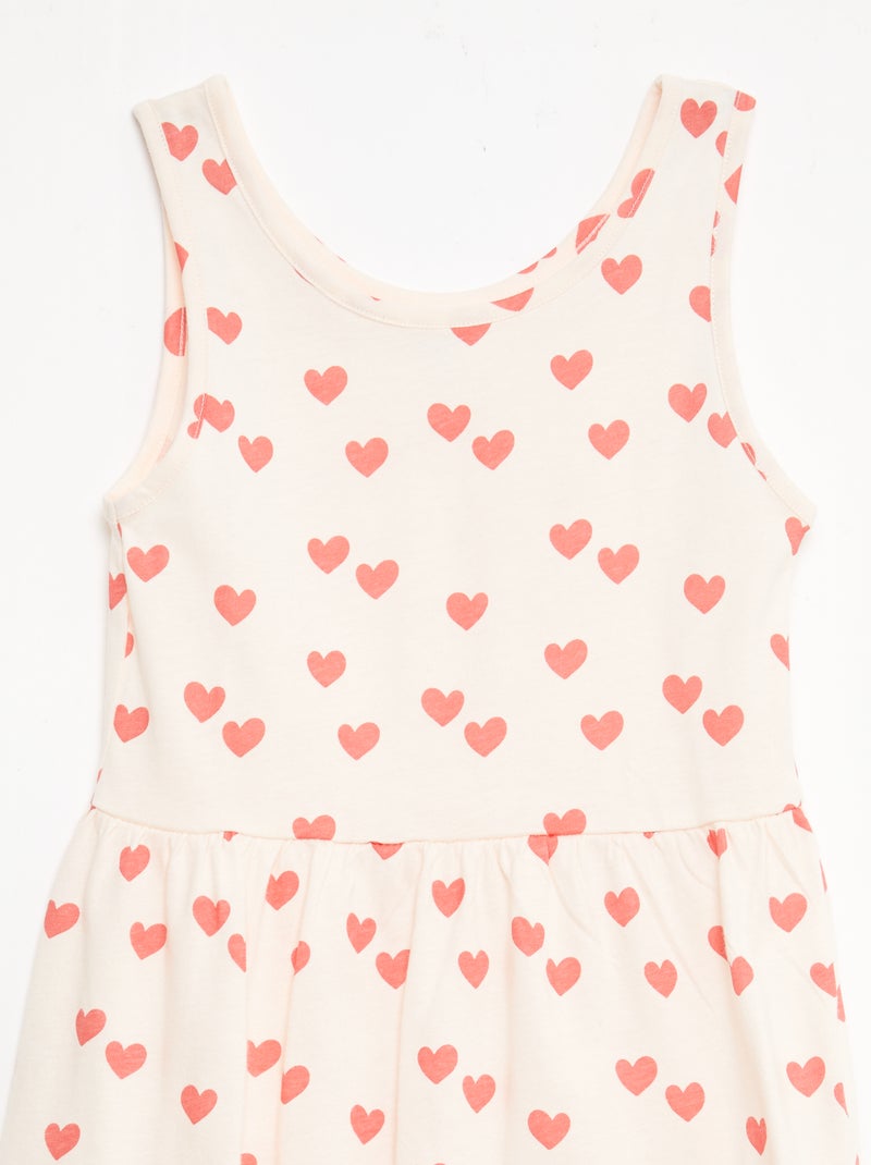 Robe en maille légère fine bretelles all-over en coton Rouge - Kiabi