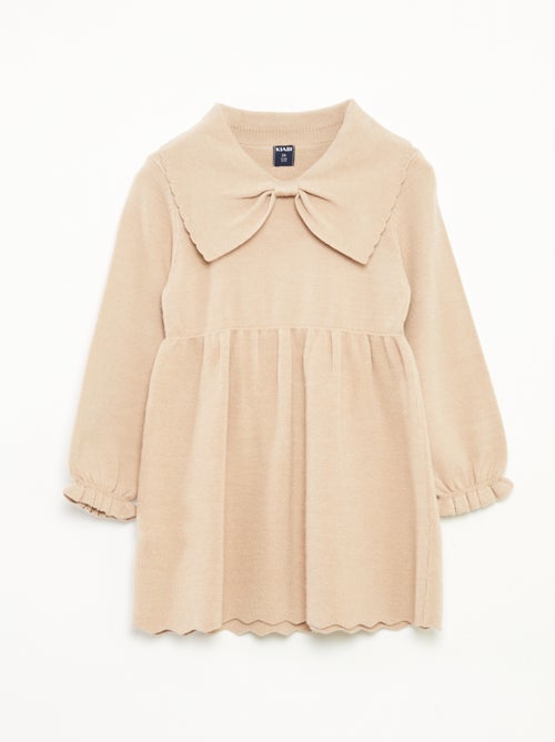 Robe en maille tricot avec col noeud - Kiabi