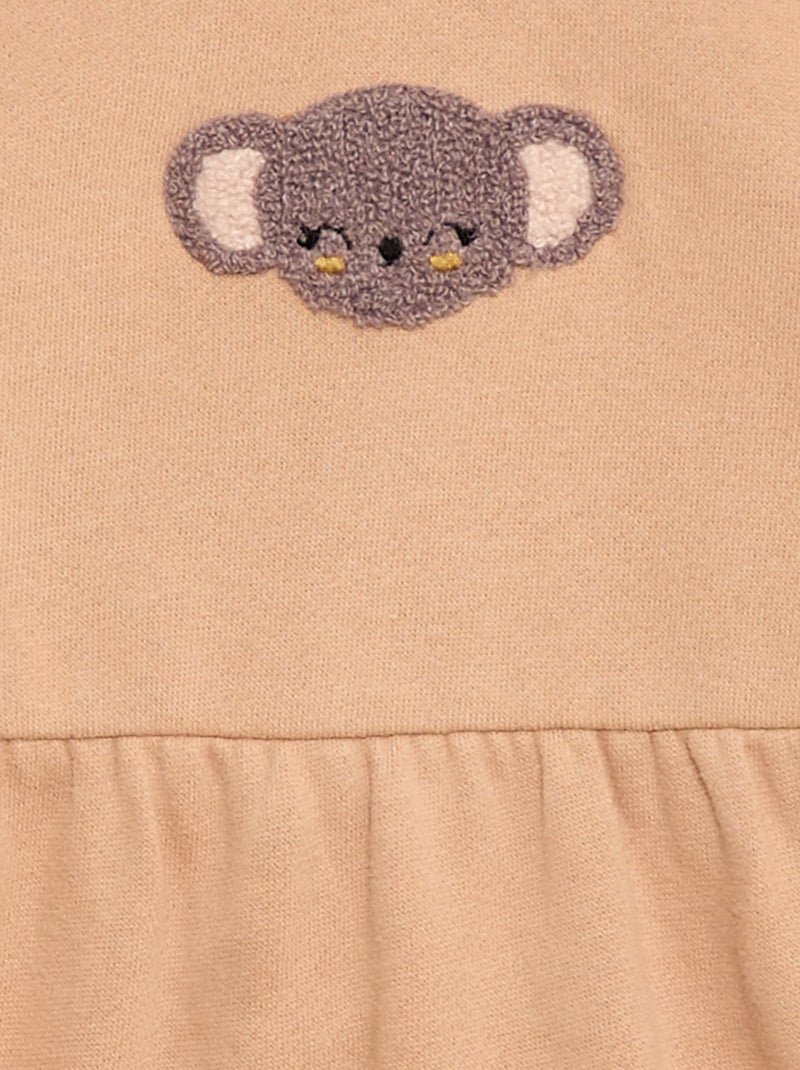 Robe en molleton animée Beige - Kiabi