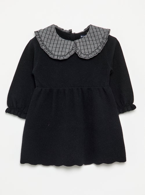 Robe en tricot avec col claudine - Kiabi
