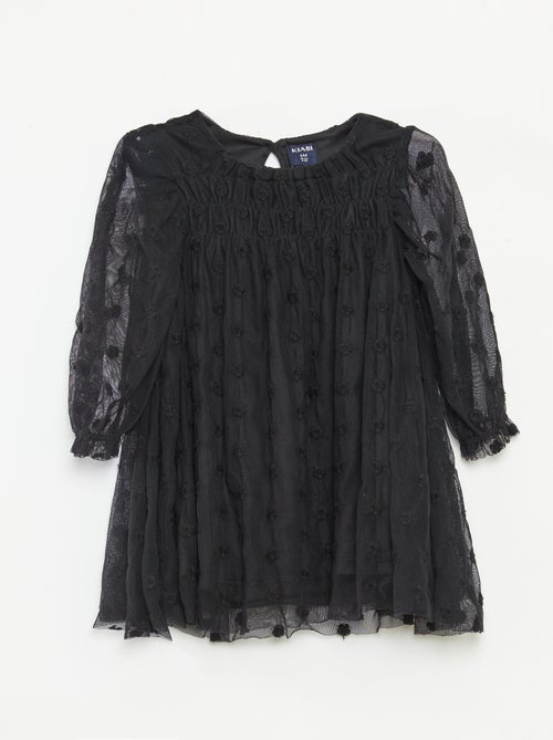 Robe en tulle avec broderies fleurs - Kiabi