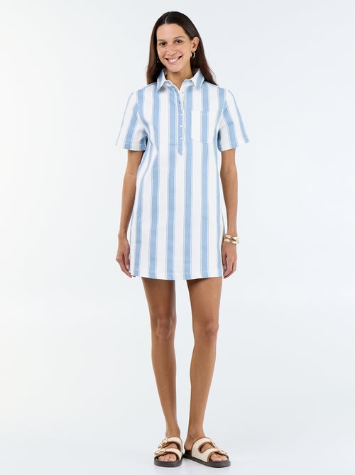 Robe en twill coupe courte - Kiabi
