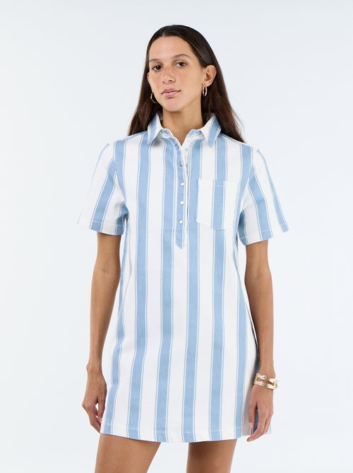 Robe en twill coupe courte - Kiabi