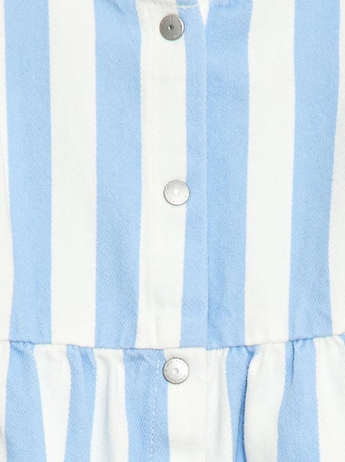 Robe en twill rayée à manches courtes - Kiabi