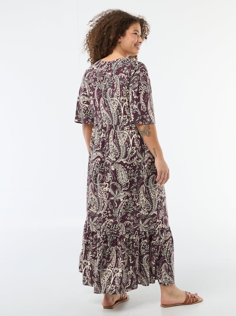 Robe fluide imprimée fantaisie Rose - Kiabi