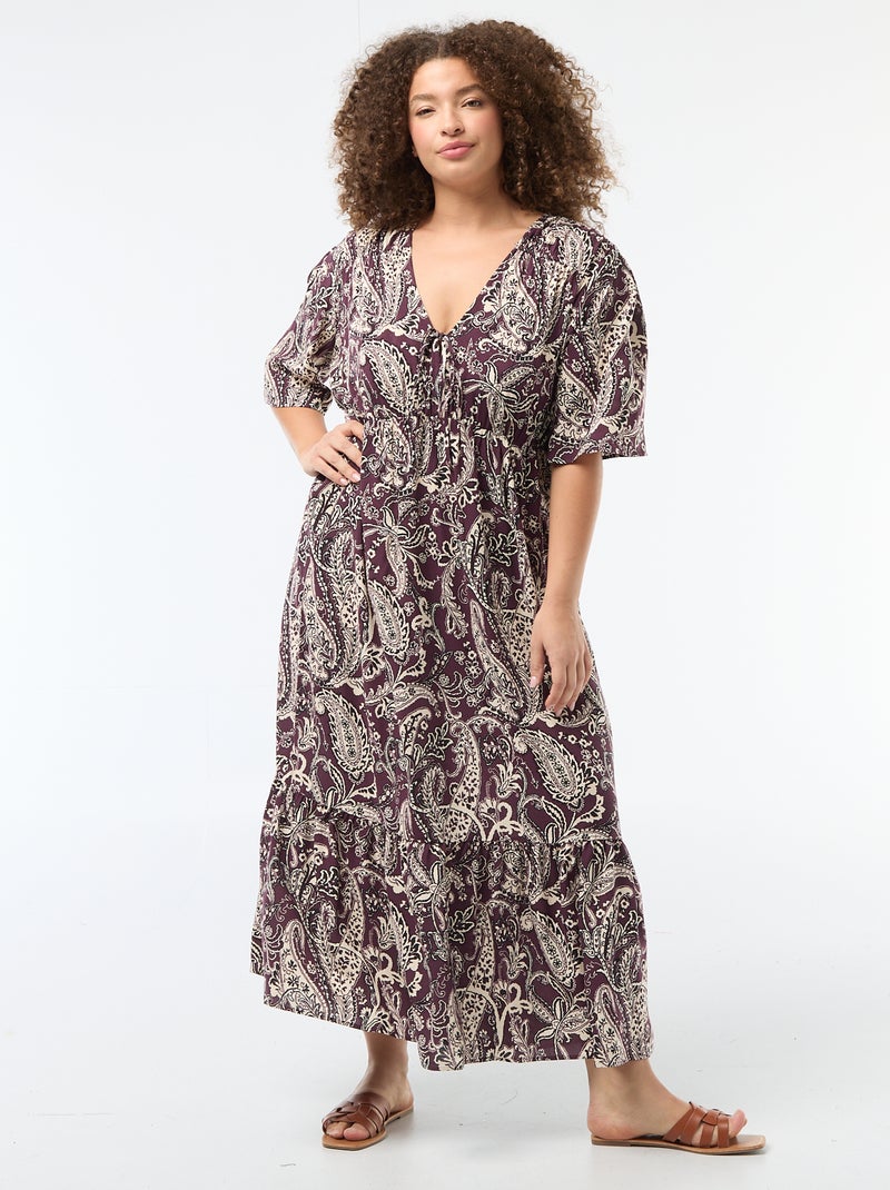 Robe fluide imprimée fantaisie Rose - Kiabi