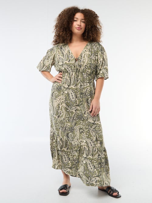 Robe fluide imprimée fantaisie - Kiabi