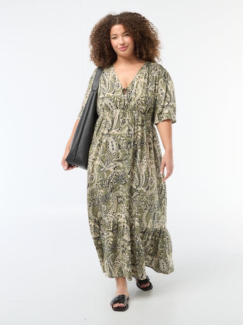 Robe fluide imprimée fantaisie - Kiabi