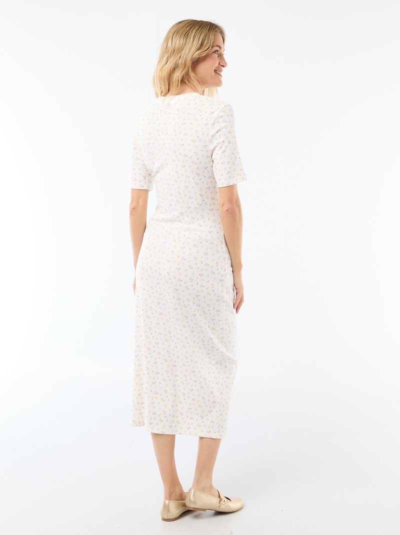 Robe grossesse torsadée devant Beige - Kiabi